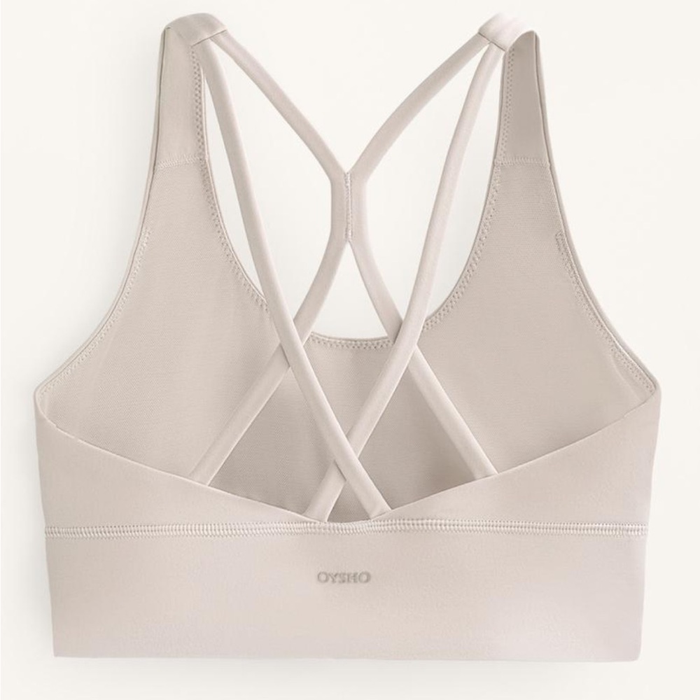 Women's Cream Sports Bra